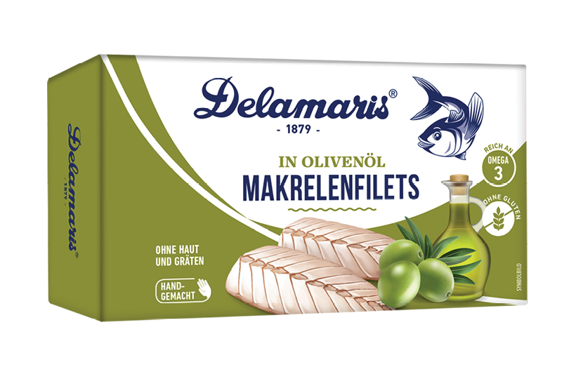 Makrelenfilets Olivenöl Delamaris in -